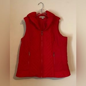 LAURA ASHLEY Women’s Red Quilted Vest in Used but Like New Condition. ~ Sz 1X